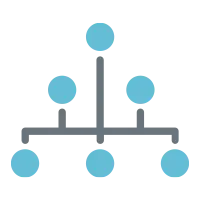 Symbolische weergave van vertakkingen binnen een structuur